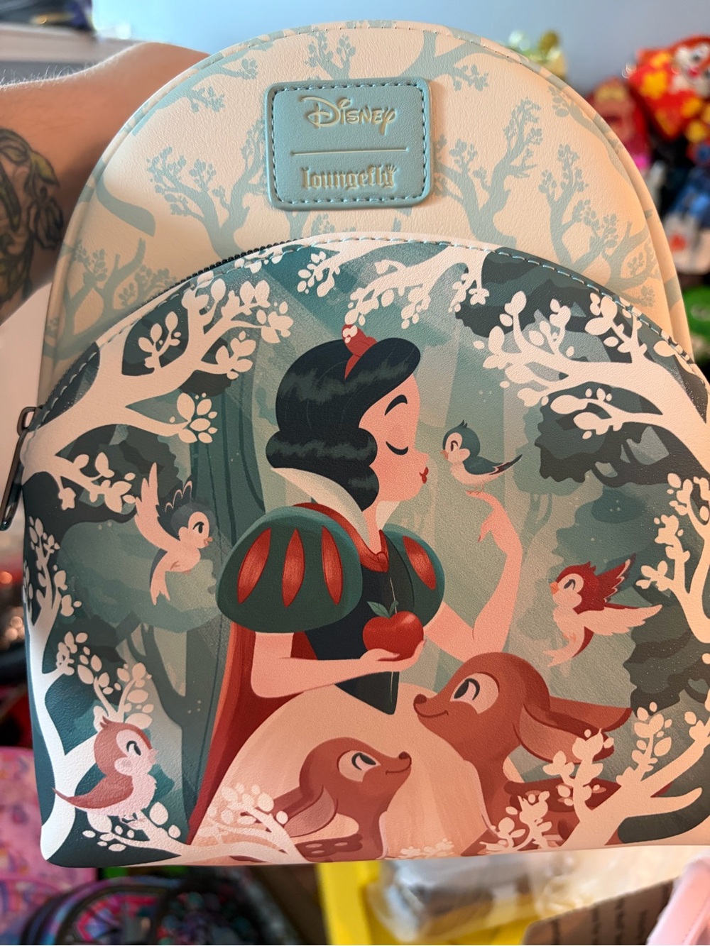 Disney Loungefly Snow White Teal White Red Accent Mini Backpack